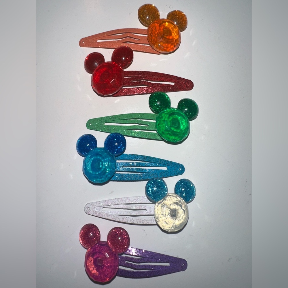 Glitter Mickey Mouse Hair Clips Set